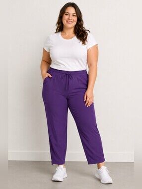 Halara NEW Size XL: Drawstring Active Ankle Length Pants in Purple